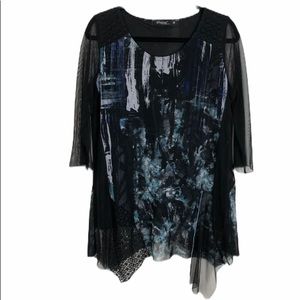 Papa Vancouver Artsy Abstract Boho Tunic Size XL